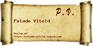 Palade Vitold névjegykártya